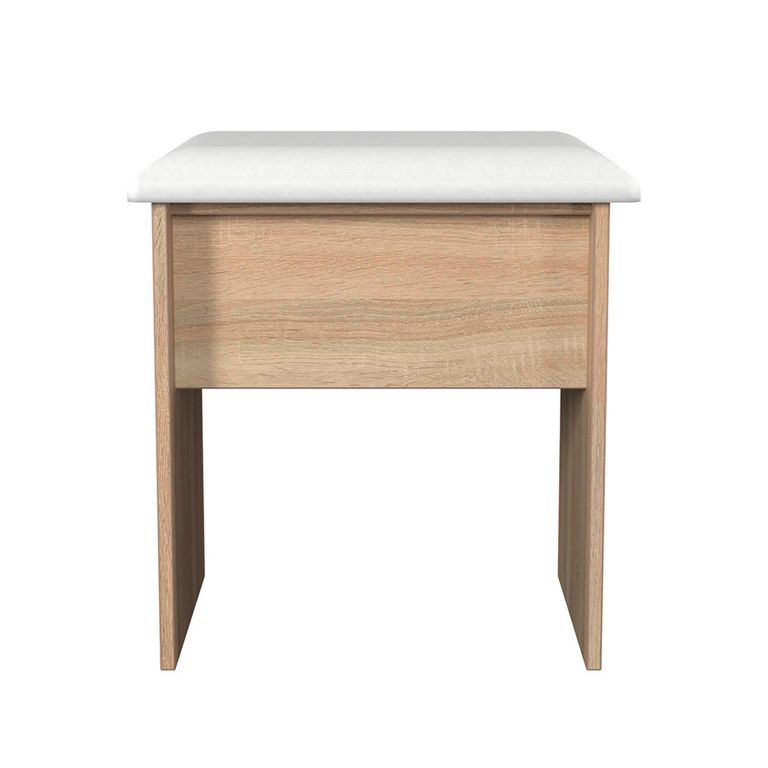 Milan Dressing Stool - Padded - Oak