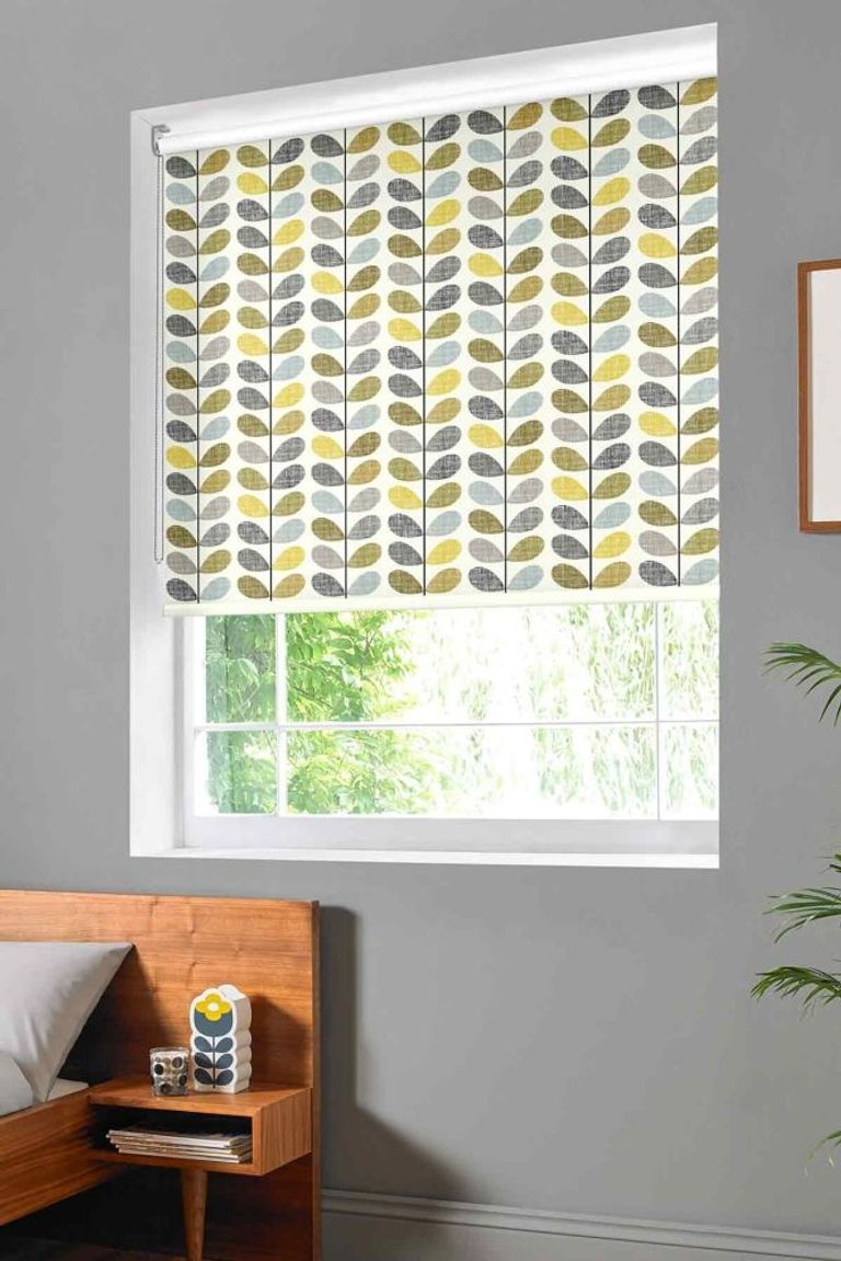 Scribble Stem Roller Blind - Seagrass and Duck Egg