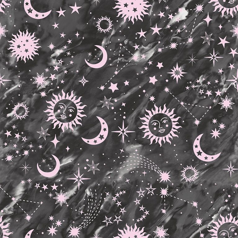 Skinny Dip Roller Blind - Marble Celestial Black and Pink