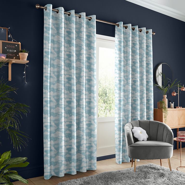 Skinny Dip Curtain - Clouds Blue