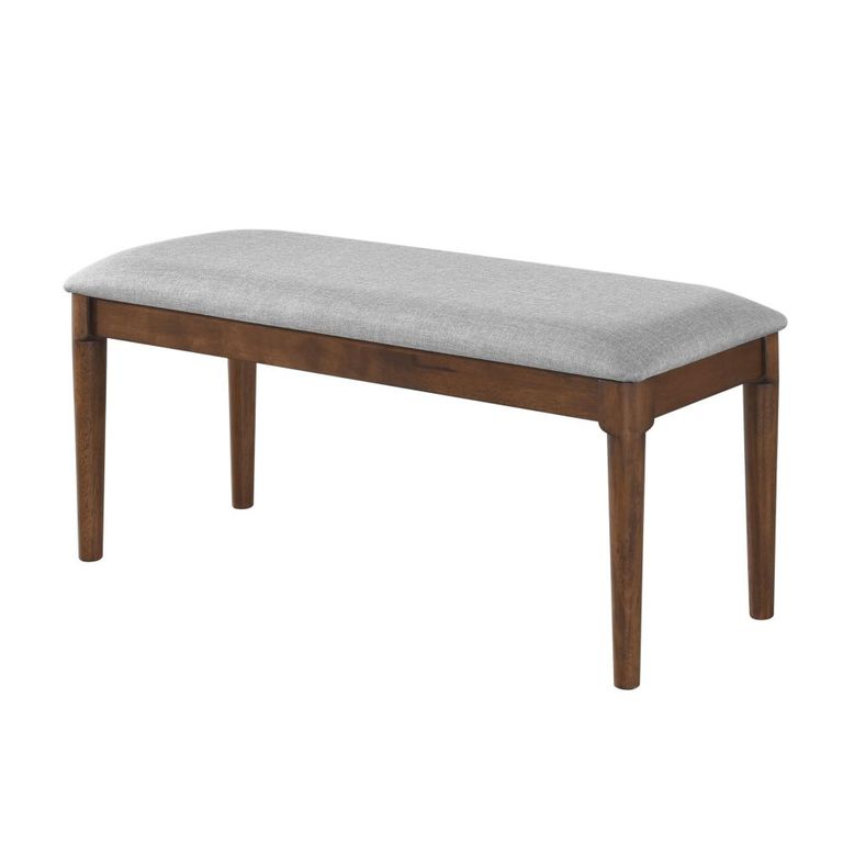 Orlando Padded Dining Bench  Walnut and Fabric