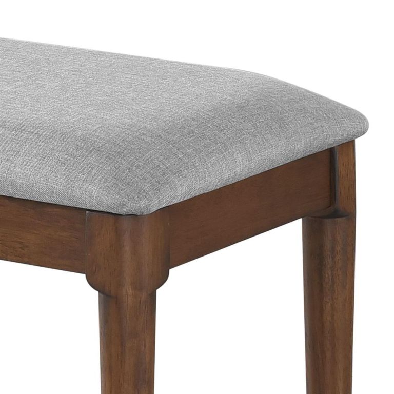 Orlando Padded Dining Bench  Walnut and Fabric