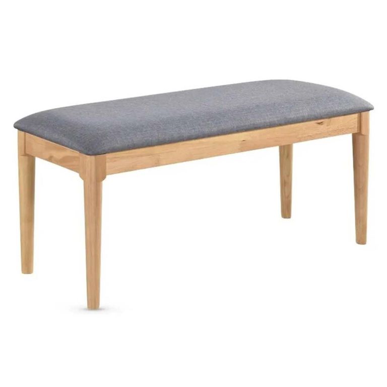 Orlando Padded Dining Bench  Oak and Fabric