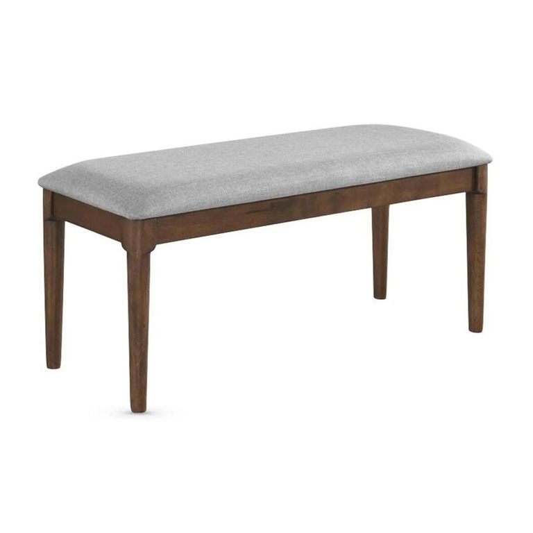 Orlando Padded Dining Bench  Walnut and Fabric