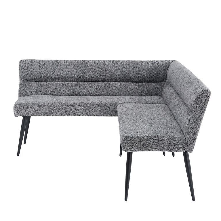 Monza Corner Dining Bench - Grey Fabric - LHF