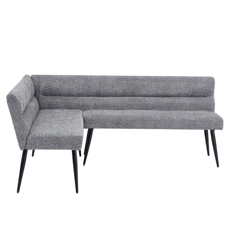 Monza Corner Dining Bench - Grey Fabric - LHF