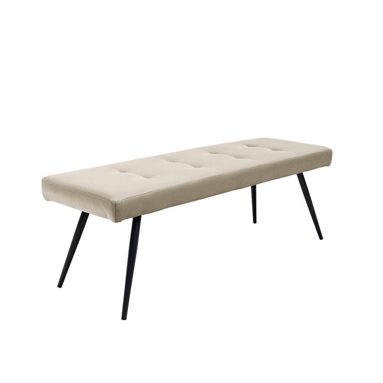 Davis Dining Bench - Stone Faux Leather
