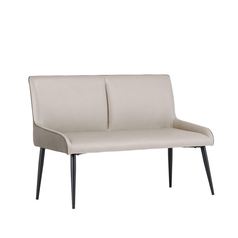 Nardo Dining Bench - Light Grey Faux Leather