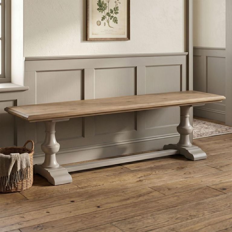 Chateau Dining Bench - Grey Painted - Pine