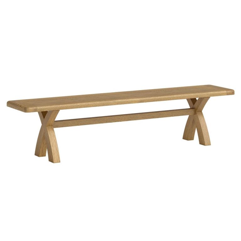 Dorchester Dining Bench - Cross Legs - Rustic Oak