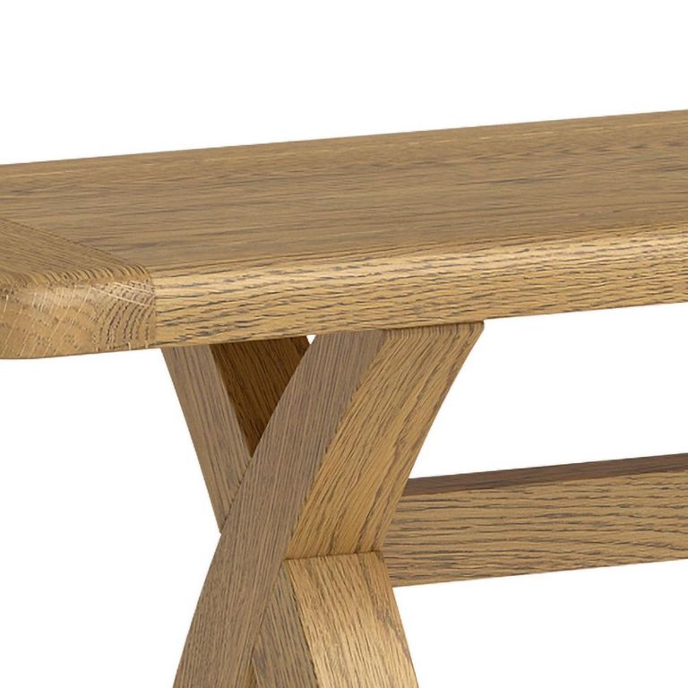 Dorchester Dining Bench - Cross Legs - Rustic Oak