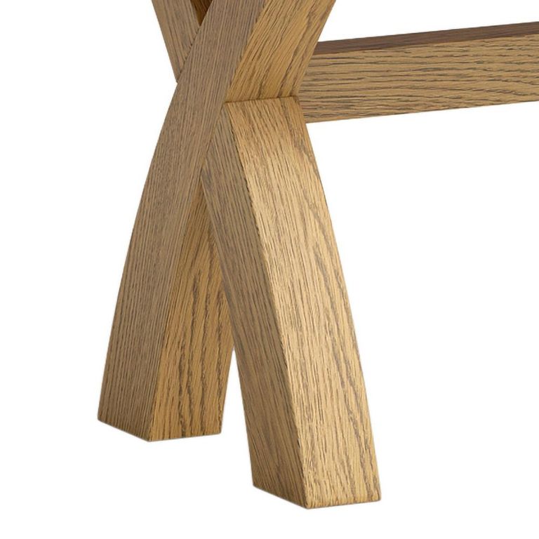 Dorchester Dining Bench - Cross Legs - Rustic Oak