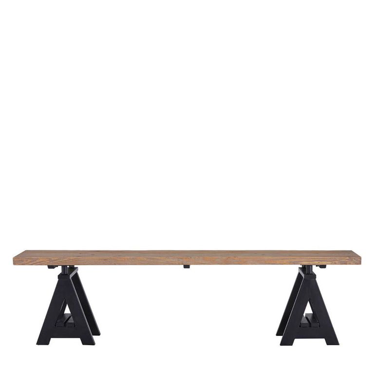 Hampstead Dining Bench - Pine Wood and Metal