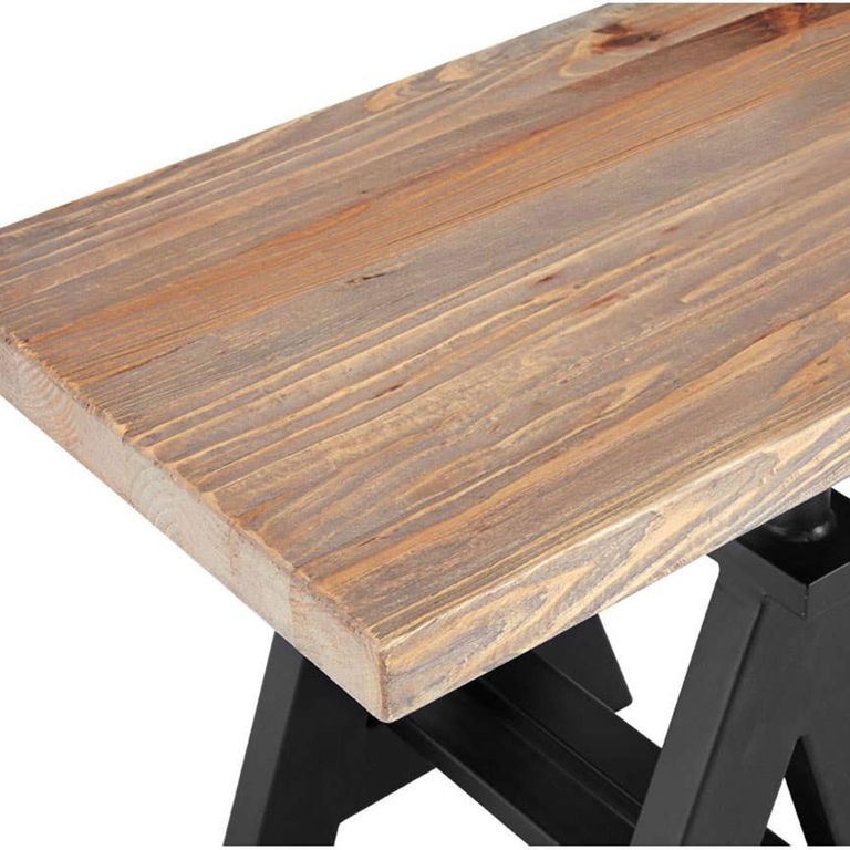 Hampstead Dining Bench - Pine Wood and Metal