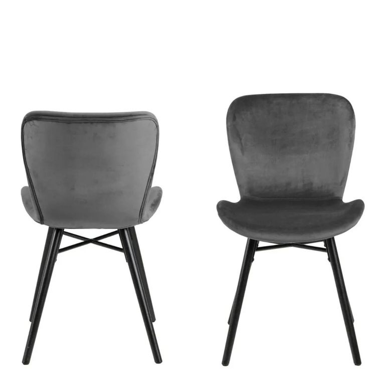 Batilda Dining Chair - Set of 2 - Dark Grey Fabric