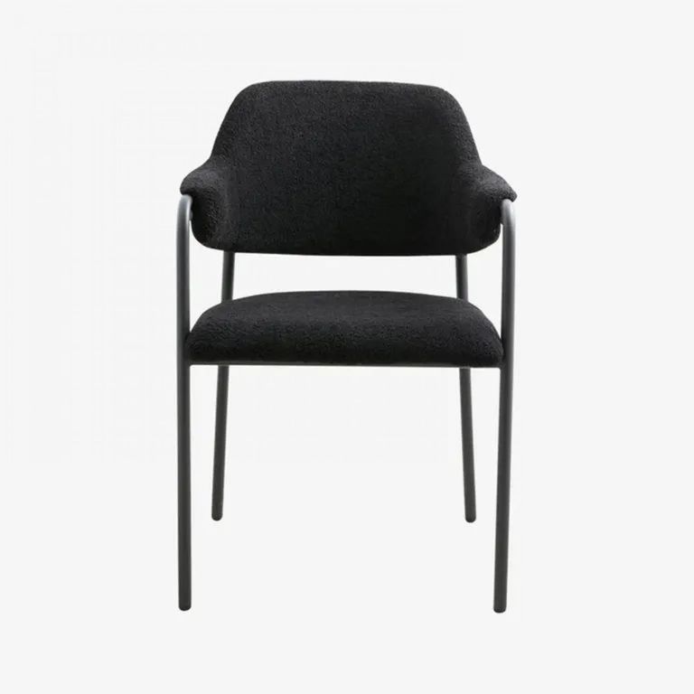 Albert Dining Armchair - Teddy Fabric - Black