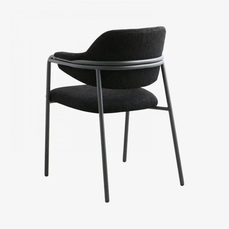 Albert Dining Armchair - Teddy Fabric - Black