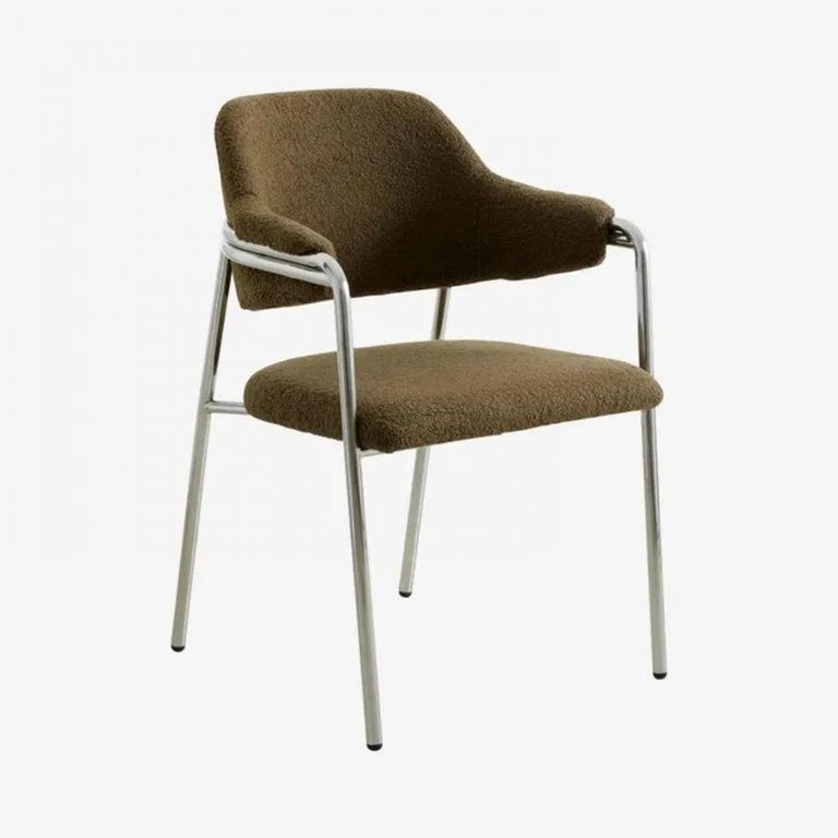 Albert Dining Armchair - Teddy Fabric - Green
