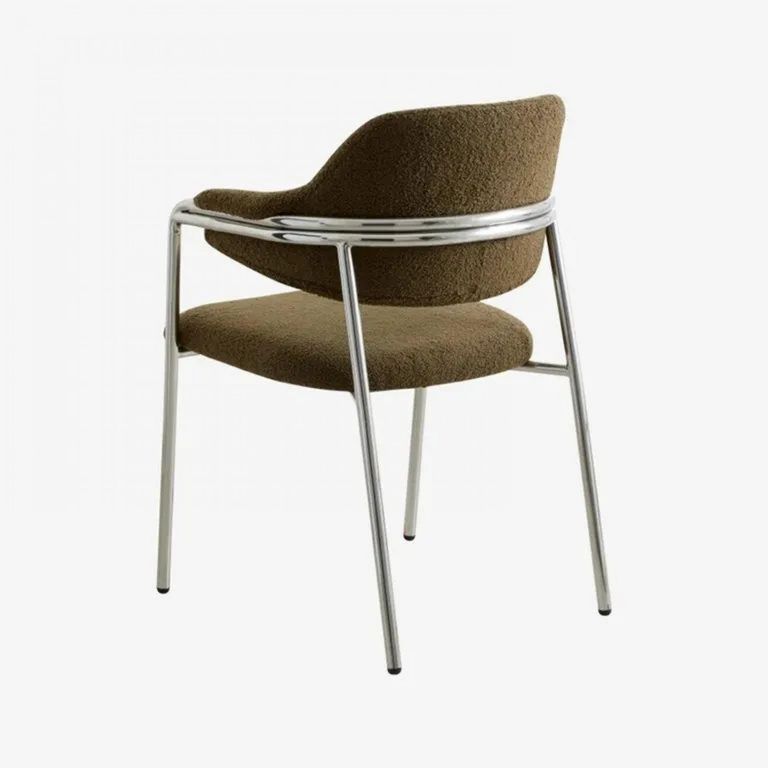Albert Dining Armchair - Teddy Fabric - Green
