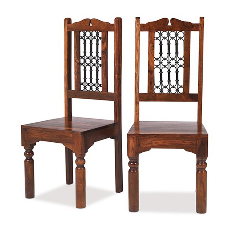 Indian Dining Chair - Set of 2 - Sheesham Wood