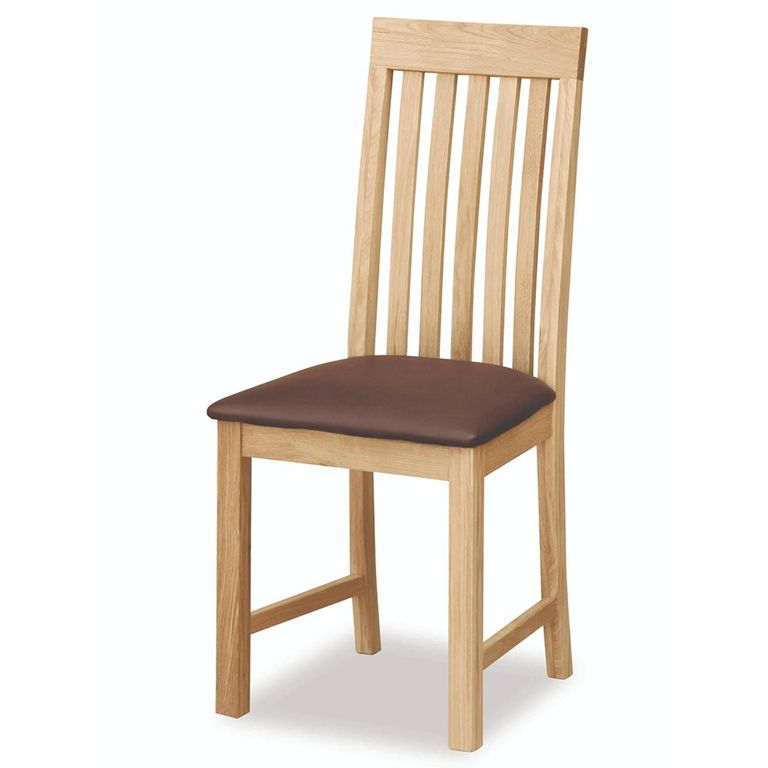 New Trinity Dining Chair - Set of 2 - Slatted Back - Natural Oak