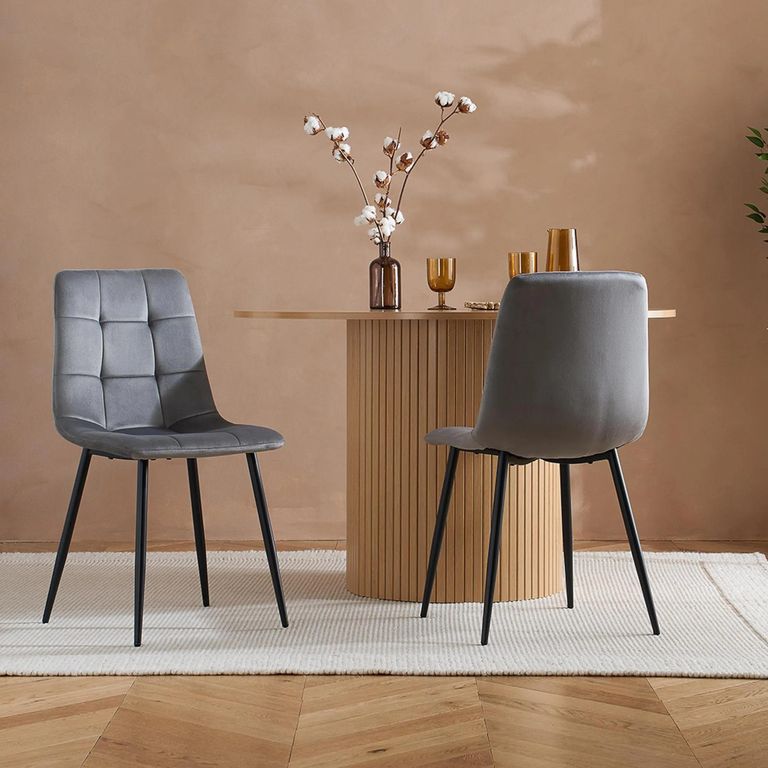 Axel Dining Chair - Set of 2 - Grey Fabric