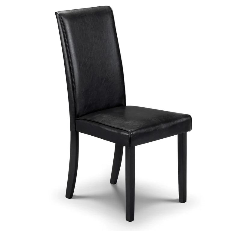 Hudson Dining Chair - Set of 2 - Black Faux Leather