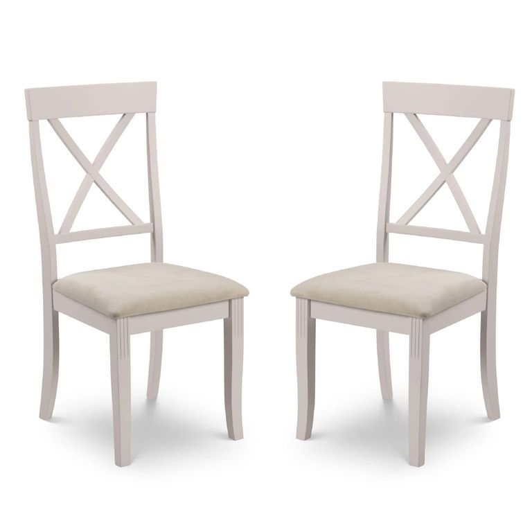 Davenport Dining Chair - Set of 2 - Cross Back - Grey