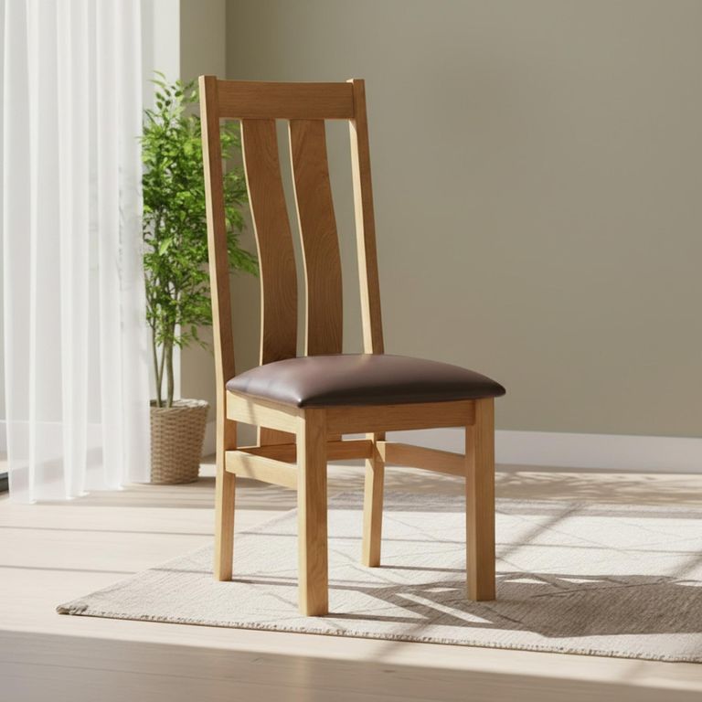 Appleby Dining Chair - Set of 2 - Oak - Arizona Slatted Back