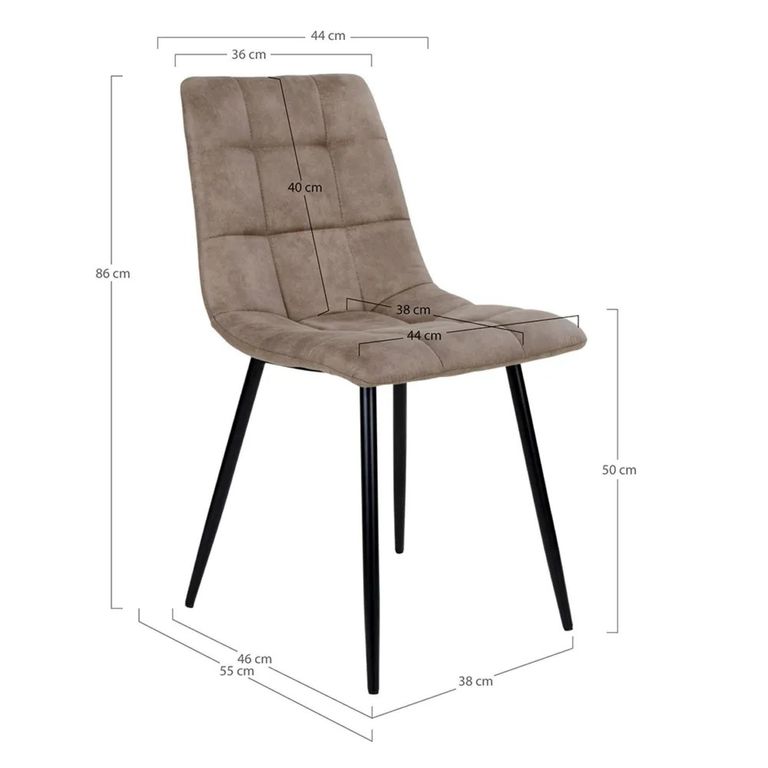 Middelfart Dining Chair - Set of 2 - Light Brown - Fabric