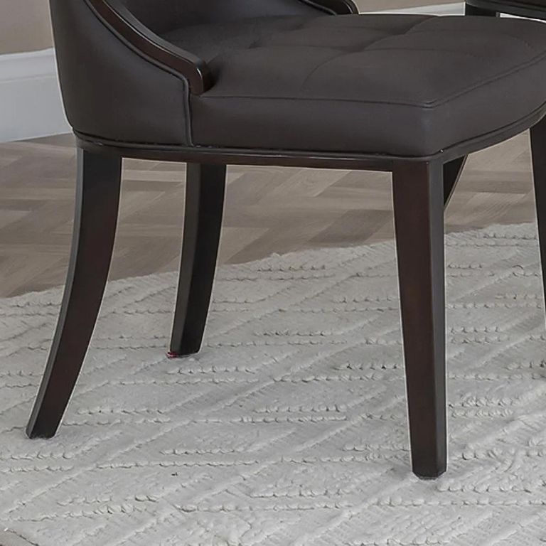 Paris Dining Chair - Brown Leather - Brown Legs