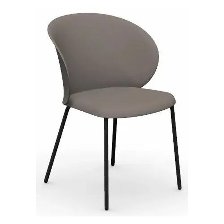Clearance - Connubia by Calligaris Tuka Dining Chairs - Set of 2 - Matt Taupe with Black Metal Base - CB2134 - FSS14484