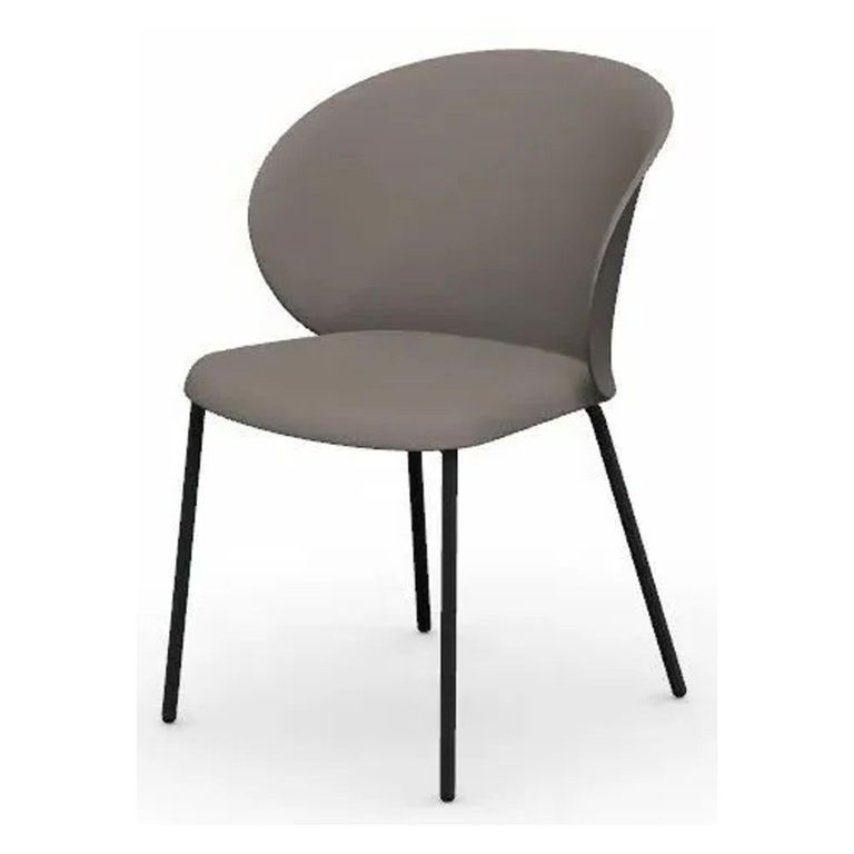 Clearance - Connubia by Calligaris Tuka Dining Chairs - Set of 2 - Matt Taupe with Black Metal Base - CB2134 - FSS14484