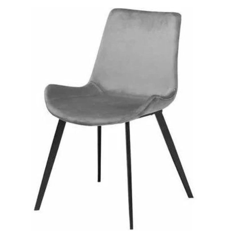 Clearance - Dan Form Hype Alu Velvet Dining Chairs - Set of 2 - Black Legs - FS035