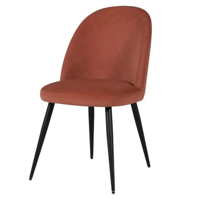 Clearance - Gabi Dining Chair - Set of 2 - Coral Velvet - Black Legs - FSS15756