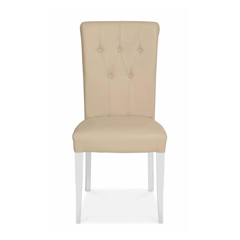 Clearance - Hampstead Dining Chairs - Set of 2 - Ivory Bonded Leather - FSS16995
