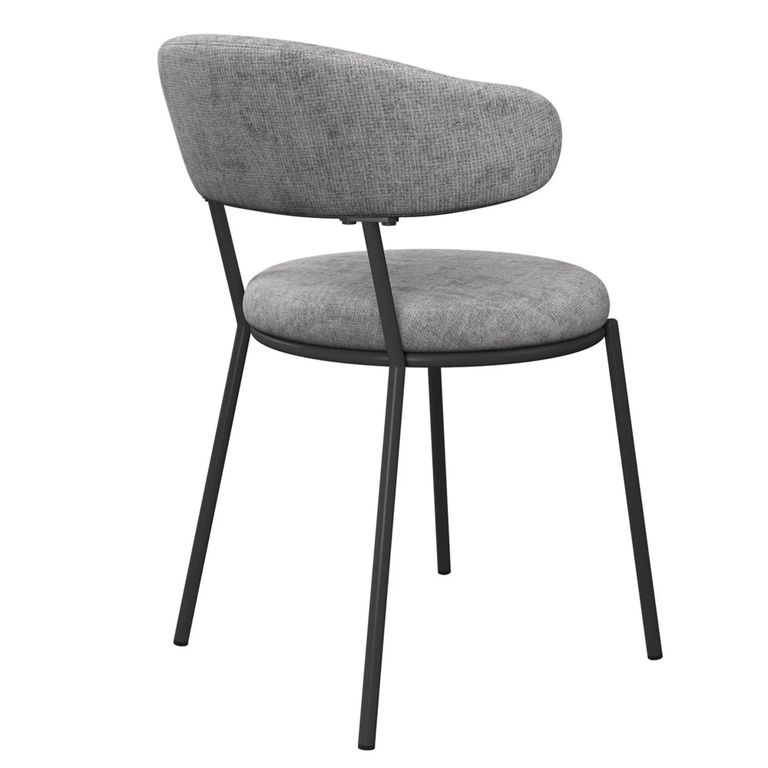 Clearance - Simoni Dining Chair - Set of 2 - Curved Back - Grey Linen Fabric - A454