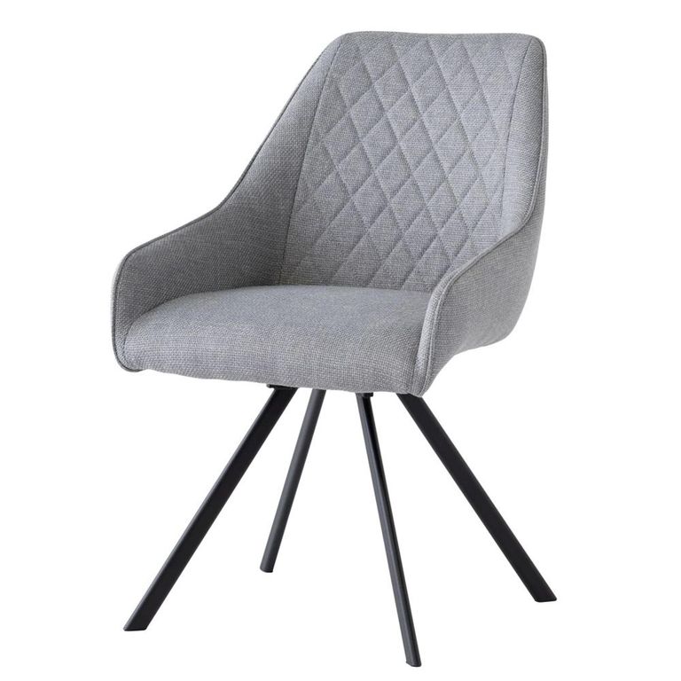 Clearance - Valencia Dining Chair - Set of 2 - Swivel - Grey Fabric - A456