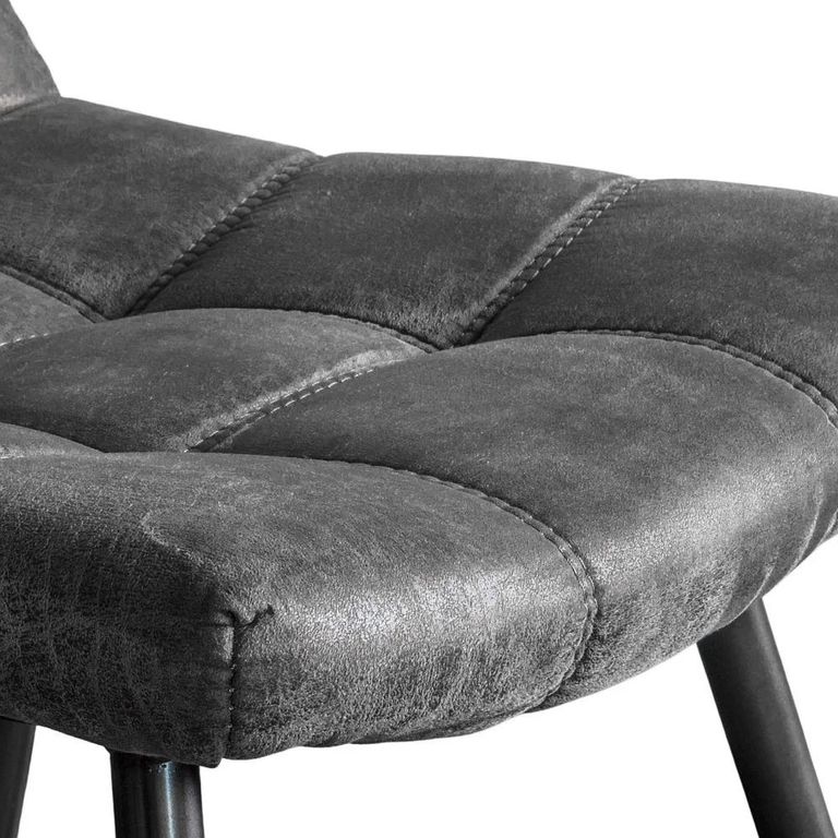 Clearance - Darwin Dining Chairs - Set of 2 - Grey Leather - D504