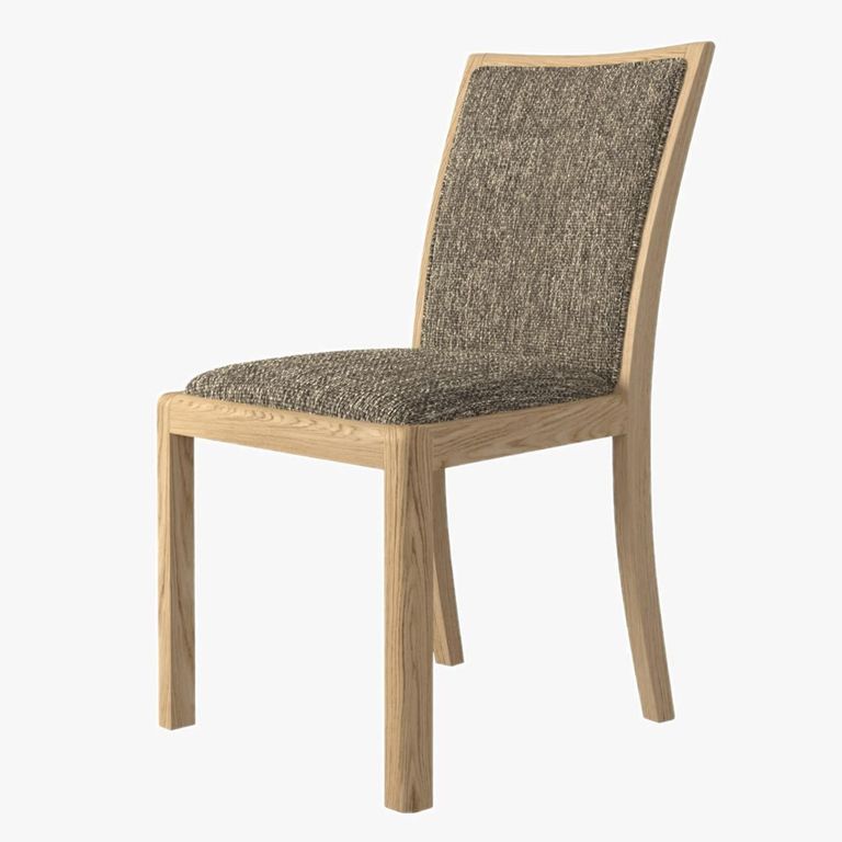Saylor Dining Chair - Set of 2 - Low Back - Grey Fabric - Oak