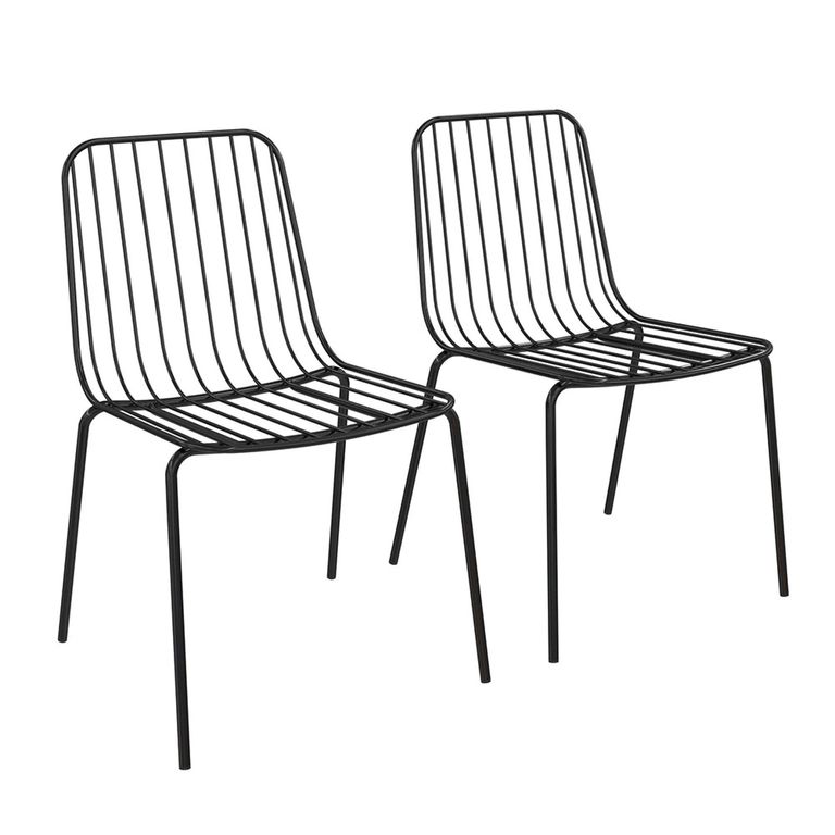 Caden Dining Chair - Set of 2 - Black Metal Wire - C025001UK