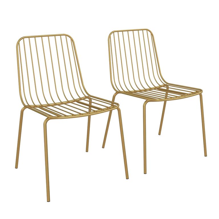 Caden Dining Chair - Set of 2 - Gold Metal Wire - C025013UK