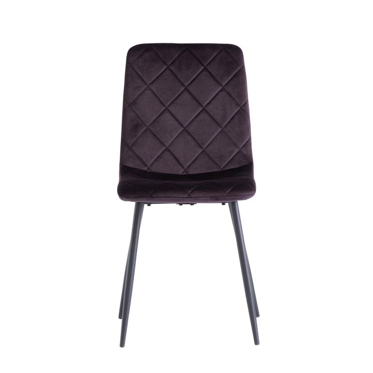 Bella Dining Chair - Set of 2 - Cross Stitched - Aubergine Velvet