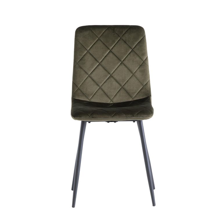 Bella Dining Chair - Set of 2 - Cross Stitched - Juniper Green Velvet