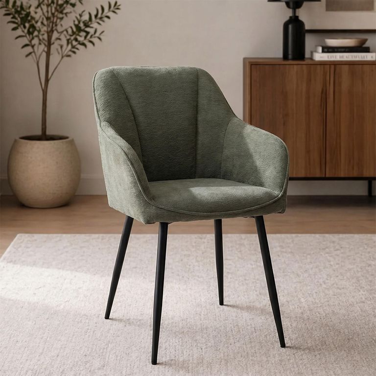Hugo Dining Chair - Set of 2 - Mint Green Fabric