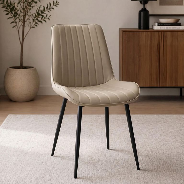 Richmond Dining Chair - Set of 2 - Stone Faux Leather