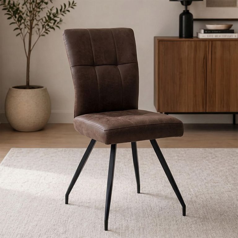 Sabena Dining Chair - Set of 2 - Antique Ebony Fabric