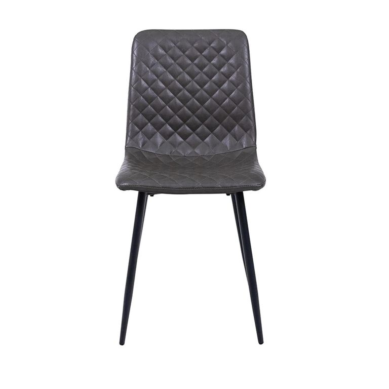 Dining Chair - Set of 4 - Dark Grey Faux Leather