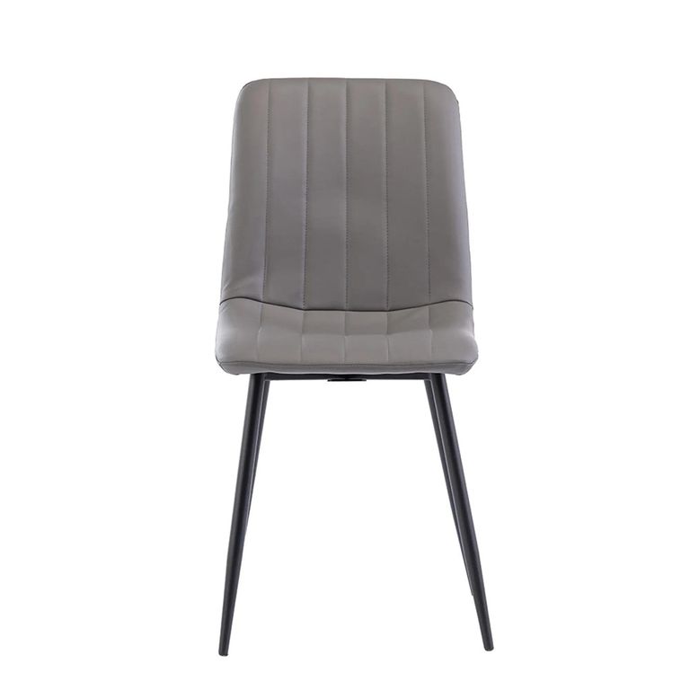 Dining Chair - Set of 4 - Grey Faux Leather