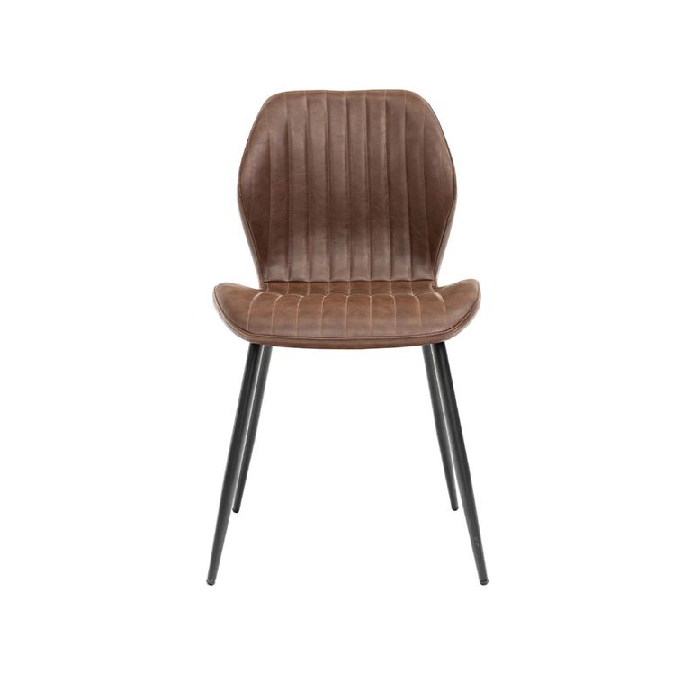 Fontana Dining Chair - Set of 2 - Antique Tan Faux Leather
